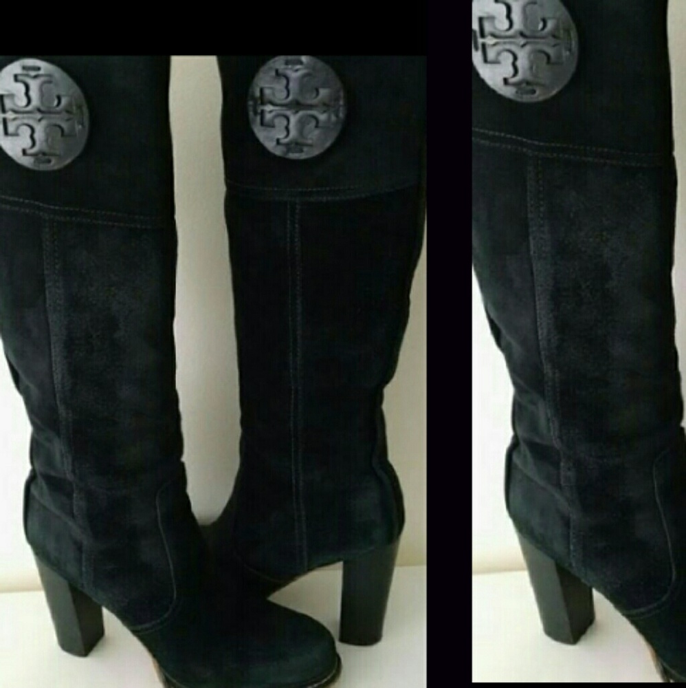 Tory Burch Claudia Boots Black Suede Size 9